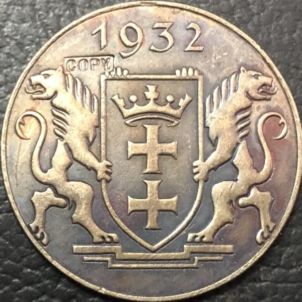 1932 Danzig 5 Gulden Replica Coin - Image 2