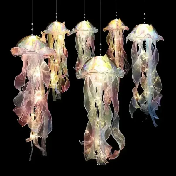 Gradient Jellyfish LED Night Light Decoration - Image 4