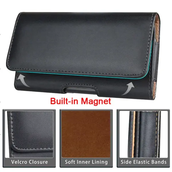 Leather Belt Clip Pouch for Phones 4-7.2 Inch - Image 4