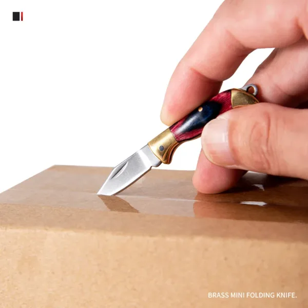 Mini Brass Folding Knife with Shell Handle - Image 6
