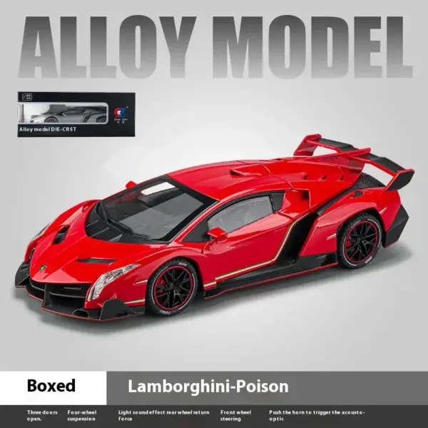 1:24 Lamborghini Veneno Diecast Car Model - Image 8