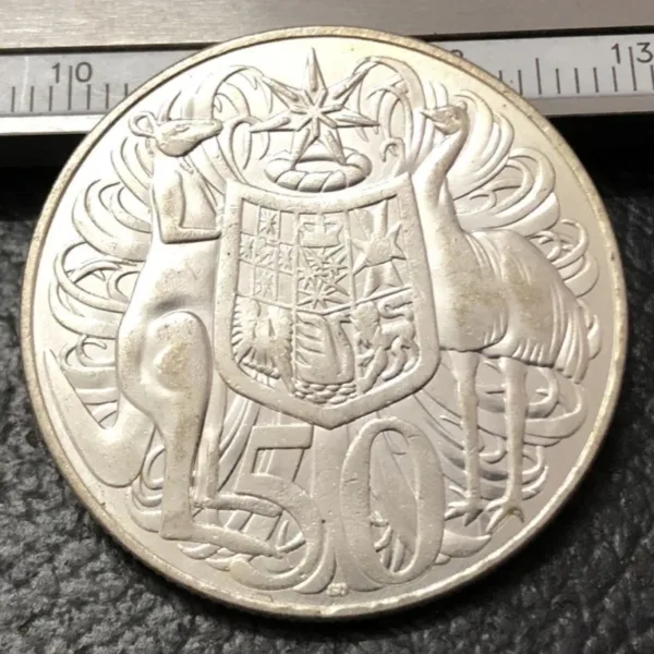 1966 Australia 50 Cents Silver Plated Replica Coin - Image 2
