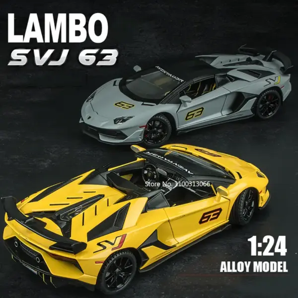 1:24 Lambo SVJ63 Alloy Diecast Model Car - Image 4