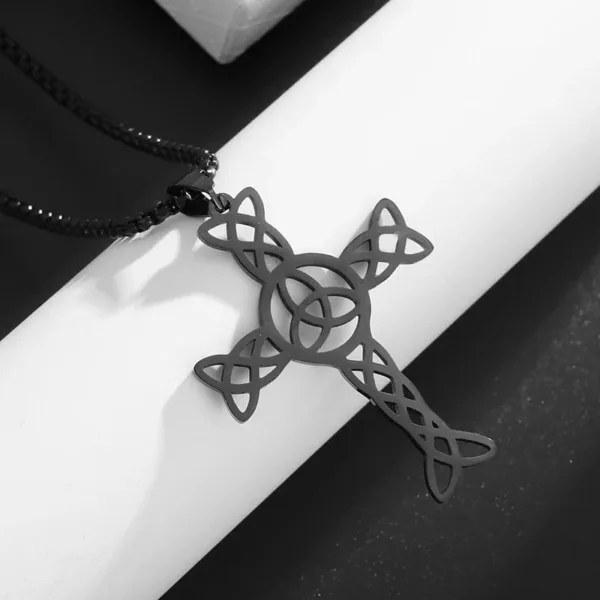 Punk Red Cross Templar Pendant Necklace - Image 36