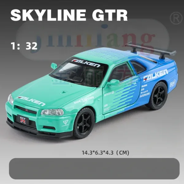 1:32 Nissan Skyline GTR R34 Diecast Model Car - Image 12