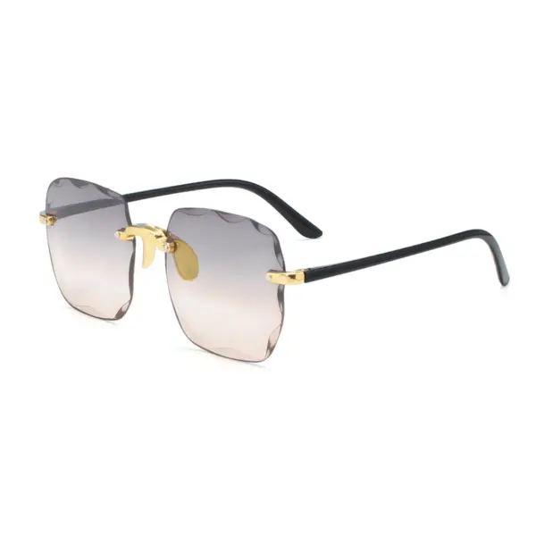 Rimless Women's Gradient Fashion Sunglasses - Image 9