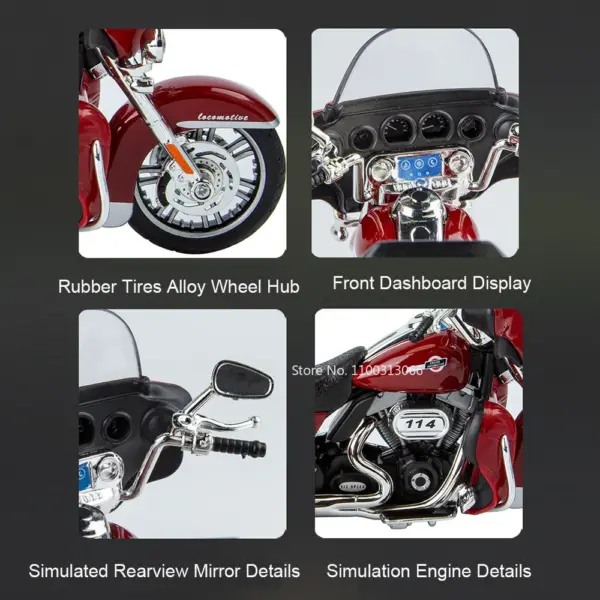 1/9 Scale Alloy Diecast Motorcycle Toy with Sound - Image 3