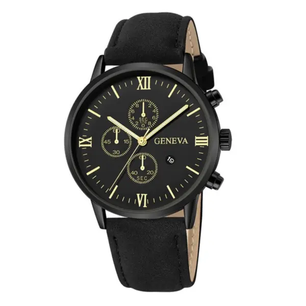 Men's Analog Quartz Watch with Leather Band - Image 5