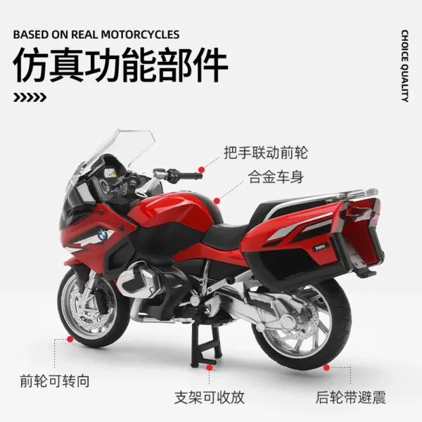 1:12 BMW R1250RT Diecast Motorcycle Model - Image 2