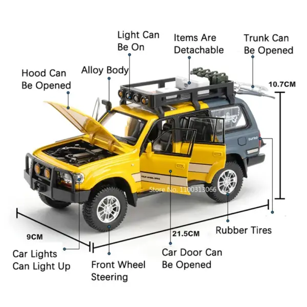 1:24 Land Cruiser LC80 Diecast Model Car - Image 2