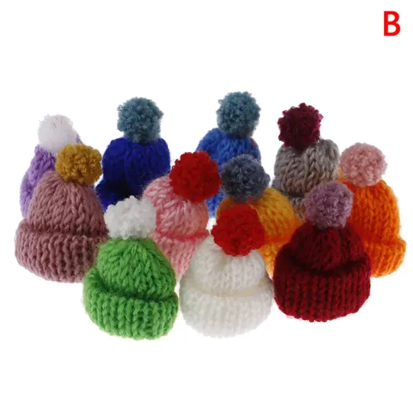 10Pcs Mini Woolen Yarn Doll Hats - Image 7