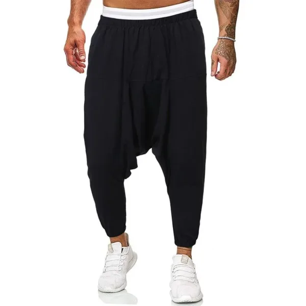 Men's Solid Harem Pants Casual Joggers - Image 6