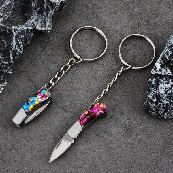 Mini Folding Knife Keychain with Sharp Blade - Image 4
