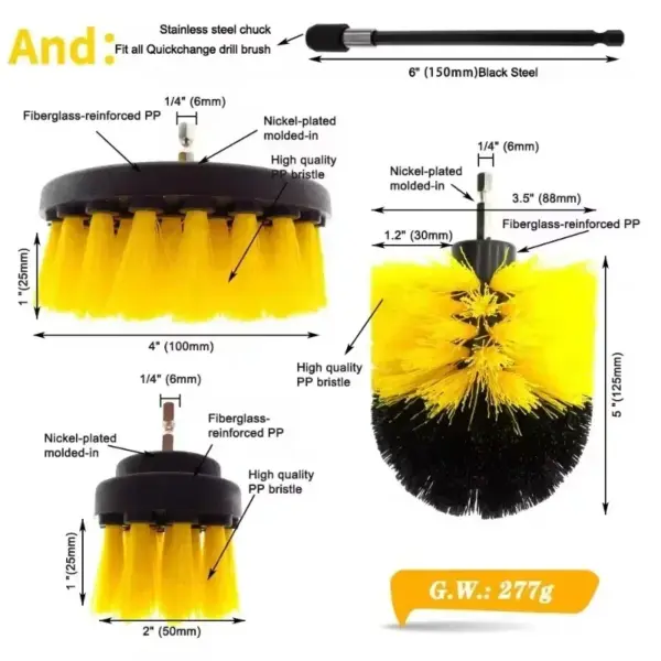 Electric Drill Brush Cleaning Kit for Various Surfaces - Image 11