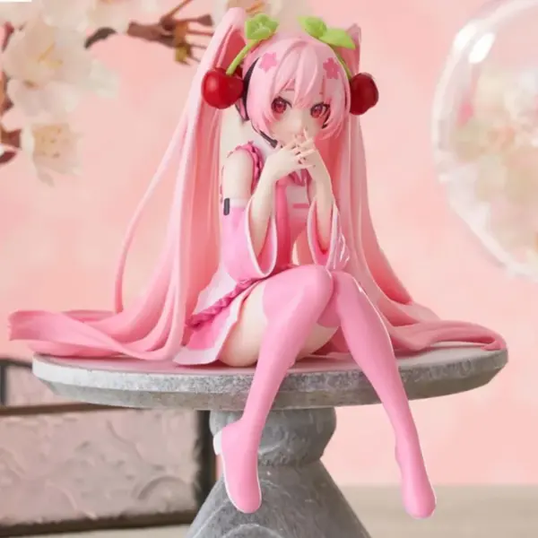 Hatsune Miku Pink Dress PVC Figure Decor