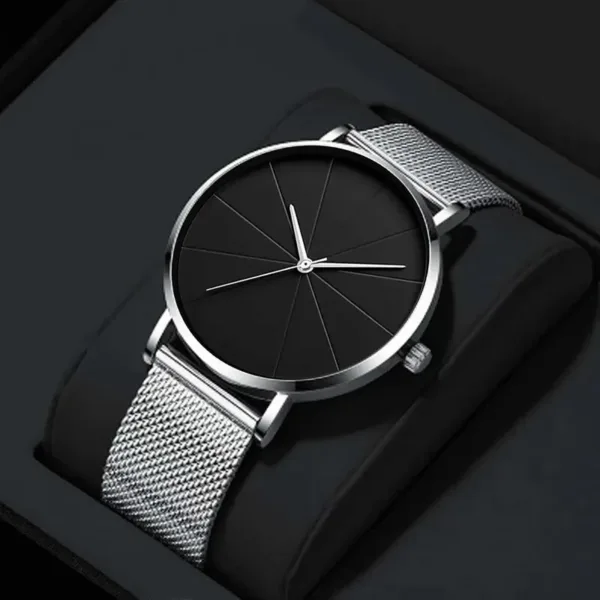 Men's Stainless Steel Quartz Wristwatch Silver - Image 4