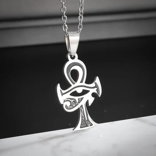 Anubis Cross Stainless Steel Pendant Necklace - Image 7