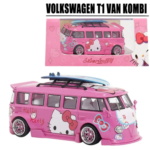 Hello Kitty Volkswagen T1 Van Diecast Model