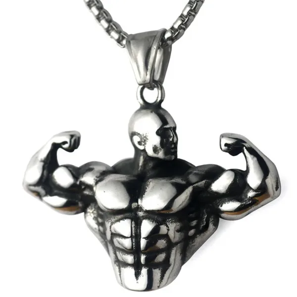 Fashion Barbell Dumbbell Pendant Necklace - Image 20