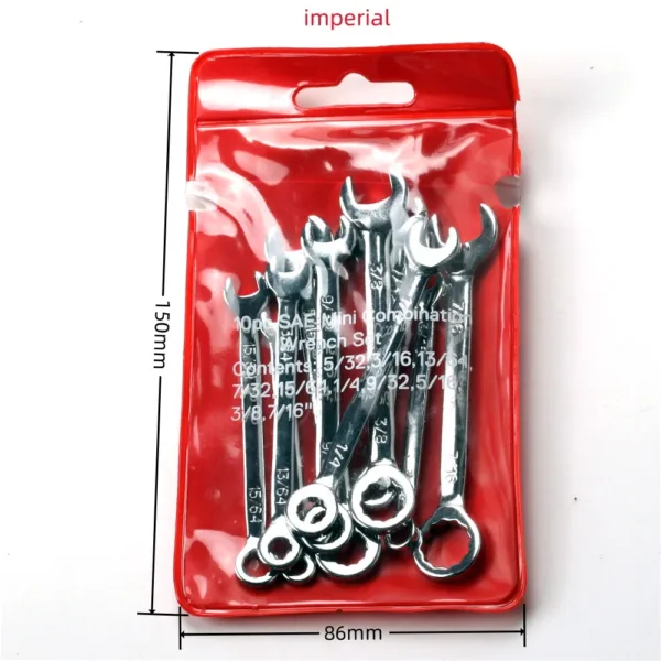 10-Piece Mini Wrench Set with Key Ring - Image 7