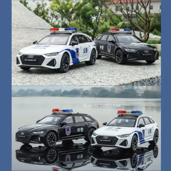 1:24 Police Car Model Toy with Light Sound - Image 6