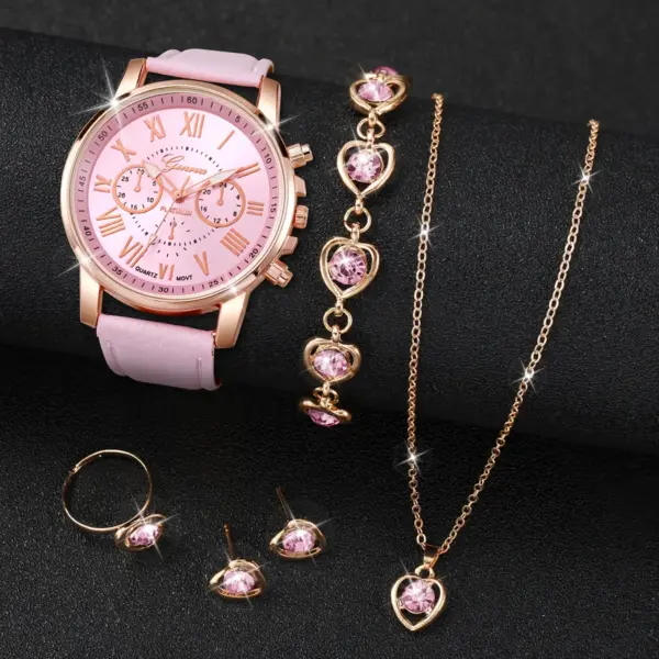 6PCS Women's Quartz Watch Jewelry Set - Image 4