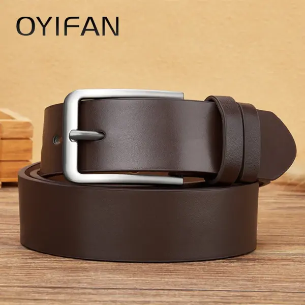 Men's Casual PU Leather Square Buckle Belt - Image 4