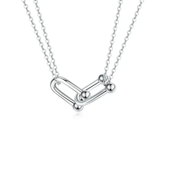 Double-ring Horseshoe Buckle Necklace - Image 5