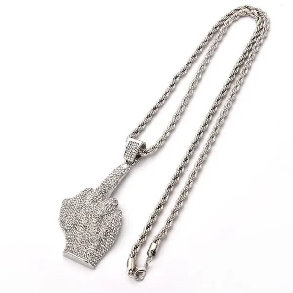 Hip-Hop Iced Out Spades Card Pendant Necklace - Image 37