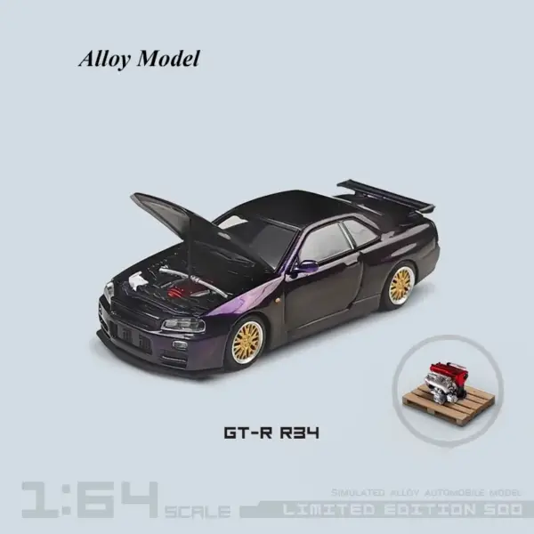 1/64 GTR34 Diecast Alloy Model Car - Image 3