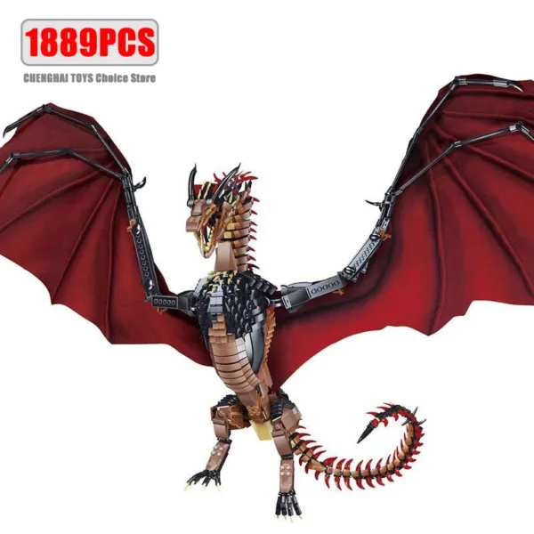 1889pcs Giant Dragon Building Blocks Set