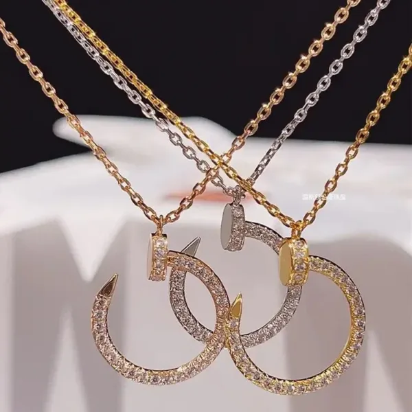 Luxury Curved Hook Nail Pendant Necklace