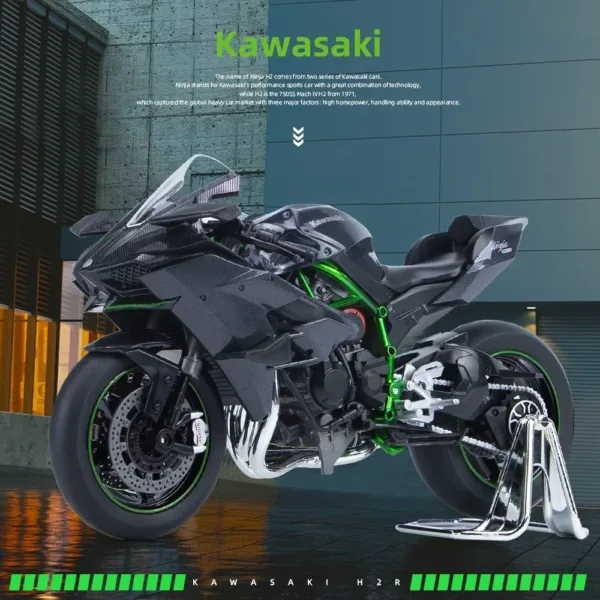 1:9 Scale Kawasaki H2R Ninja Motorcycle Model - Image 3