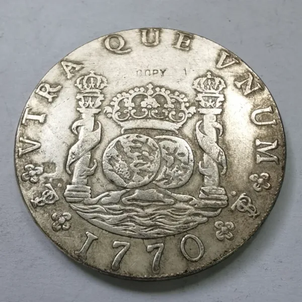 Bolivia 8 Reales Silver Plated Copy Coin - Image 4