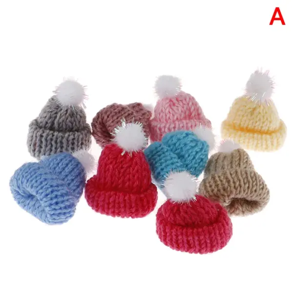 10Pcs Mini Woolen Yarn Doll Hats - Image 8