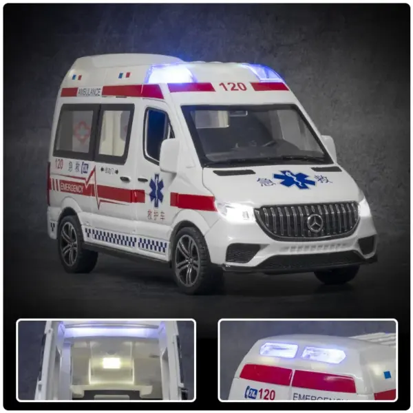 1:24 Metal Ambulance Car Model with Sound - Image 5