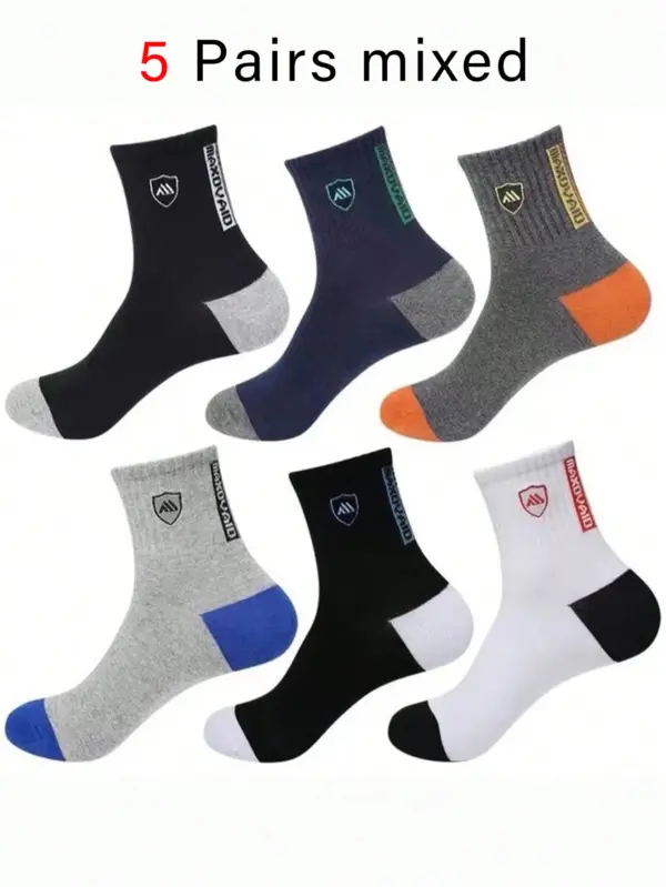 5 Pairs Men's Breathable Sports Socks Set - Image 4