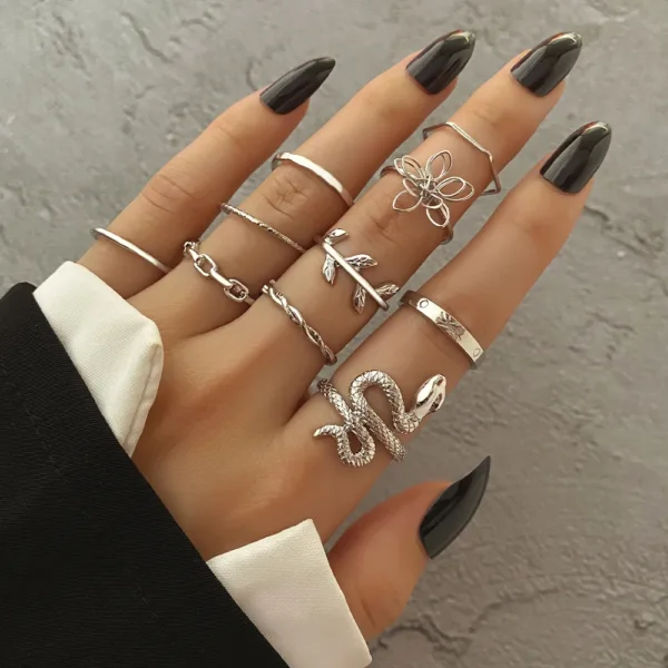 Silver Cross Ring Set for Women and Girls - Image 10