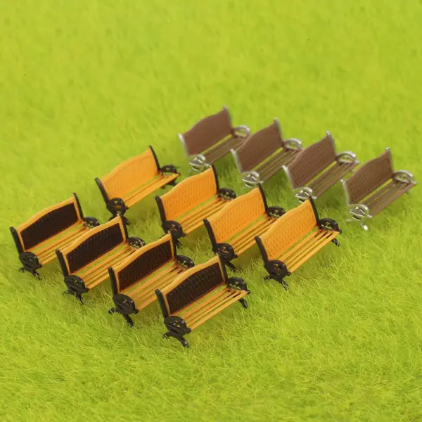 12pcs HO Scale Park Benches for Models - Image 3