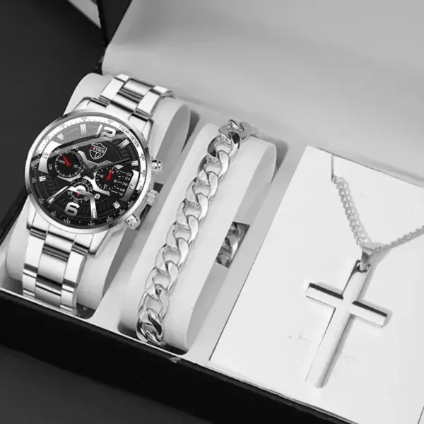 5PCS Fashion Stainless Steel Quartz Watches Set - Image 7