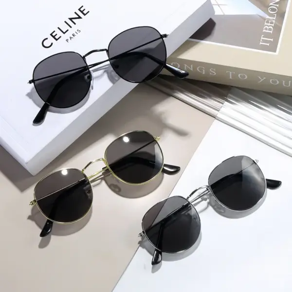 Vintage Round Metal Sunglasses for Women