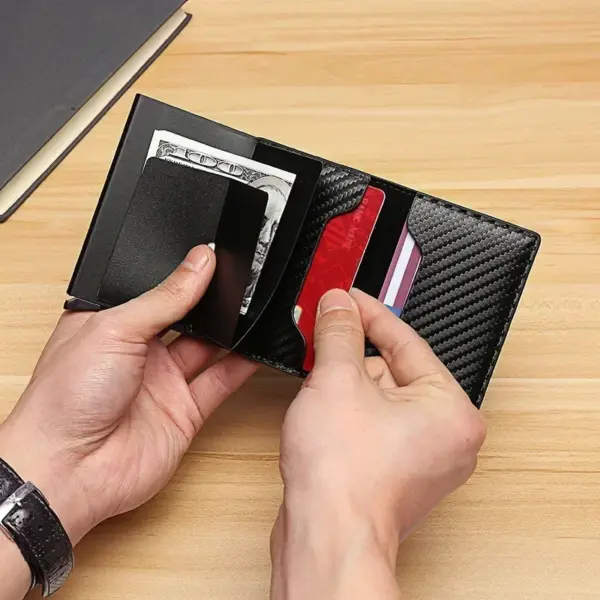 Men's PU Carbon Fiber Anti-theft Wallet - Image 6