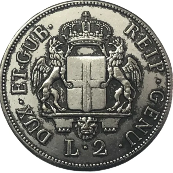 Antique Imitation 2 Lire Coin from 1840