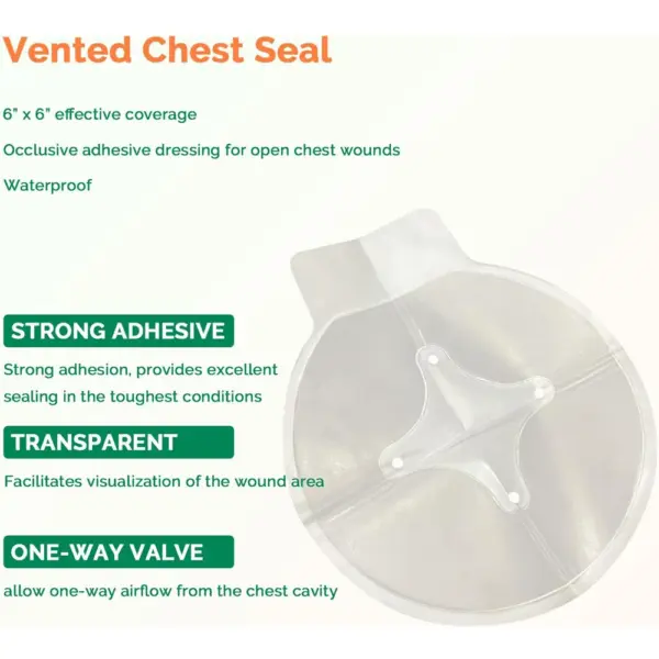 Vented Chest Seal for Emergency Wound Care - Image 2