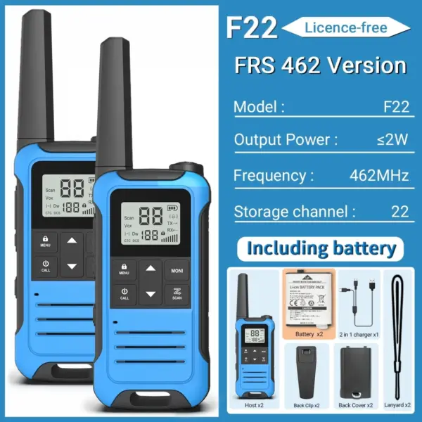 2pcs Baofeng F22 Long Range Walkie Talkies - Image 12