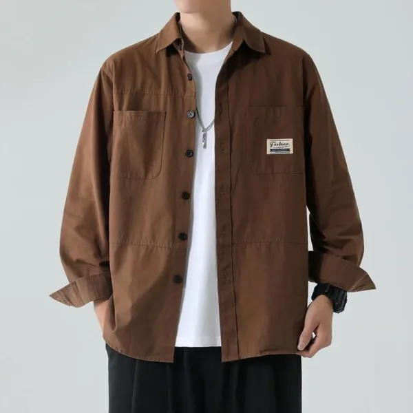 Men's Oversized Casual Long Sleeve Shirt - Image 2