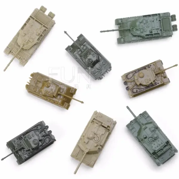 1:144 WWII Plastic Tank Model Set of 4 - Image 4