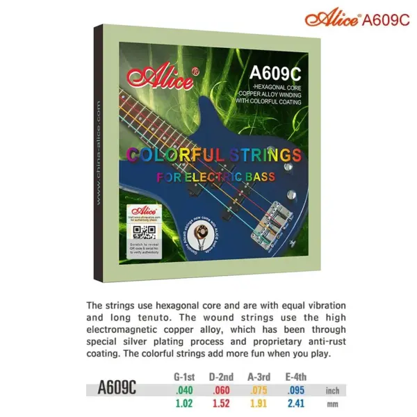 Colorful Nickel Alloy Electric Bass Strings Set - Image 6