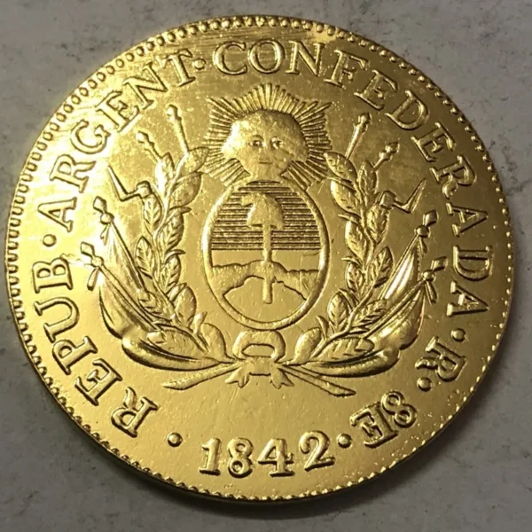 1842-R La Rioja 8 Escudos Gold Replica Coin - Image 2