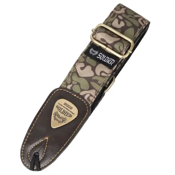 Adjustable Camouflage Guitar Strap with Leather Ends - Image 6